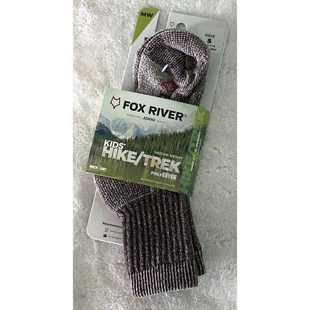 Fox River Kids Boys Girls Hike Trek Medium Weight Socks Size S Wick Dry New